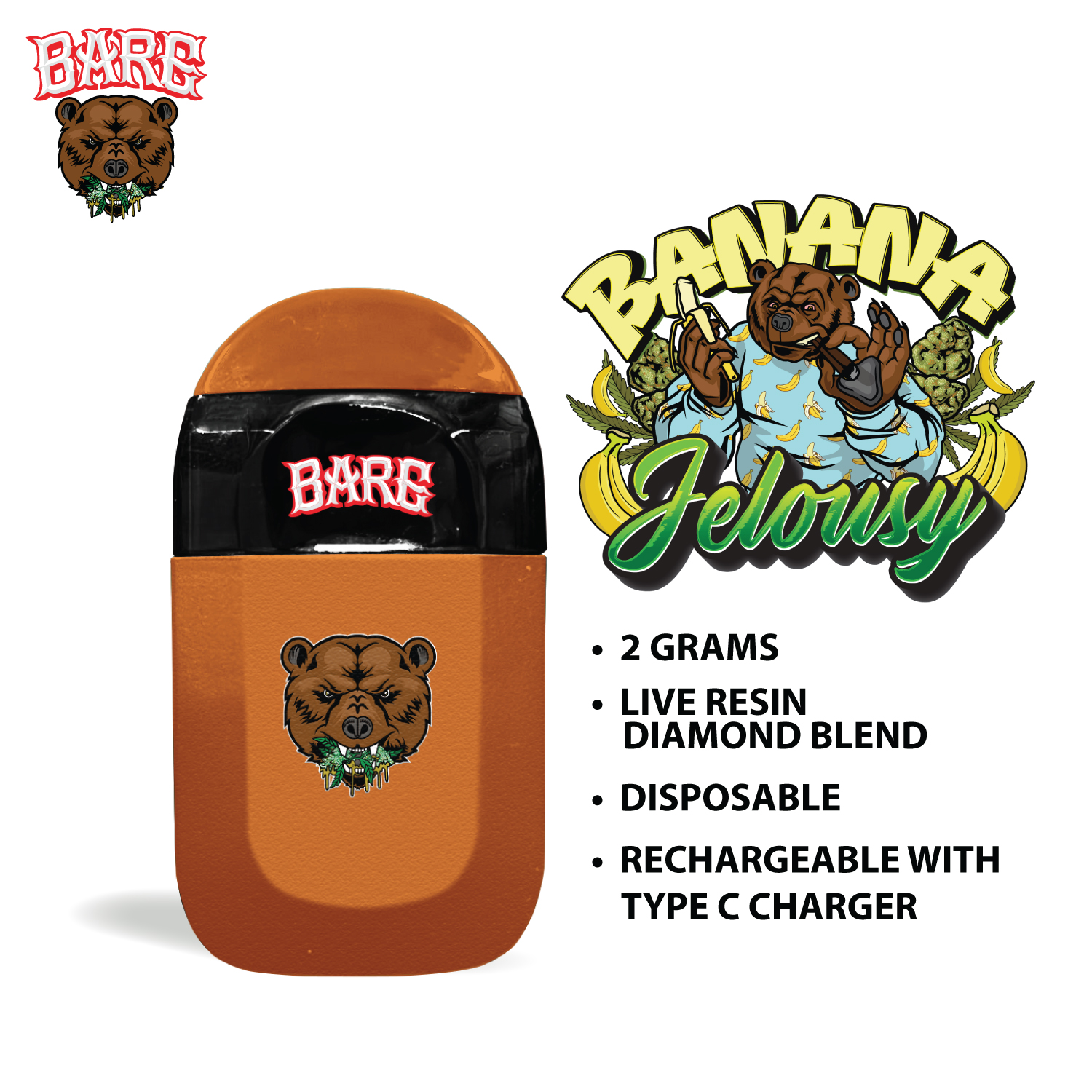 BARE VAPE ORANGE BANANA JELOUSY - Barewoods