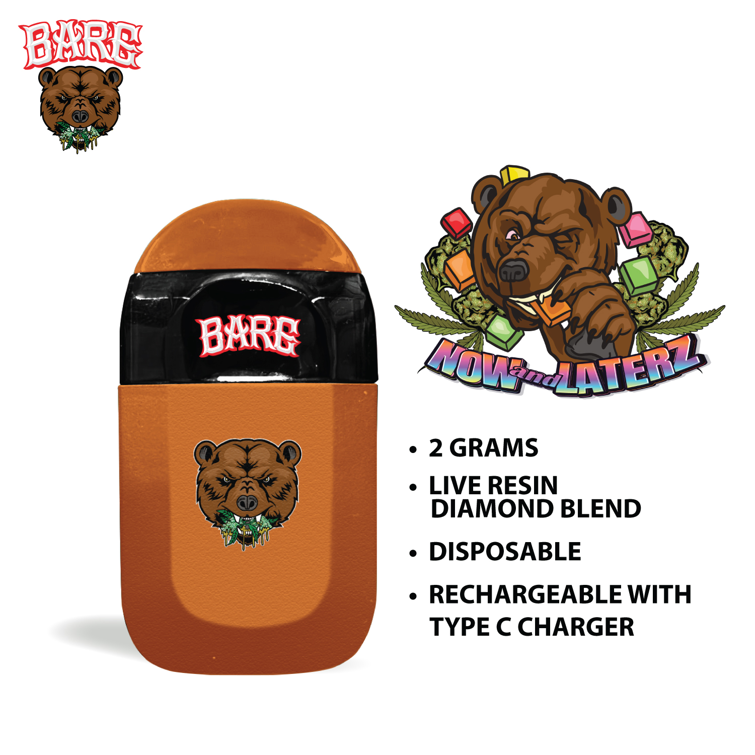 BARE VAPE ORANGE NOW AND LATER - Barewoods