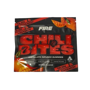 Fire Chili Bites Gummy Edibles – 100mg – Tajin & Chamoy – Mango - Barewoods