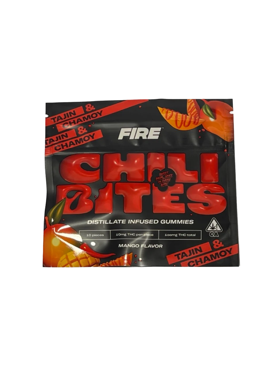 Fire Chili Bites Gummy Edibles – 100mg – Tajin & Chamoy – Mango - Barewoods
