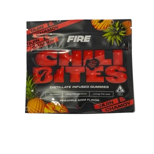 Fire Chili Bites Gummy Edibles – 100mg – Tajin & Chamoy – Pineapple Soda - Barewoods