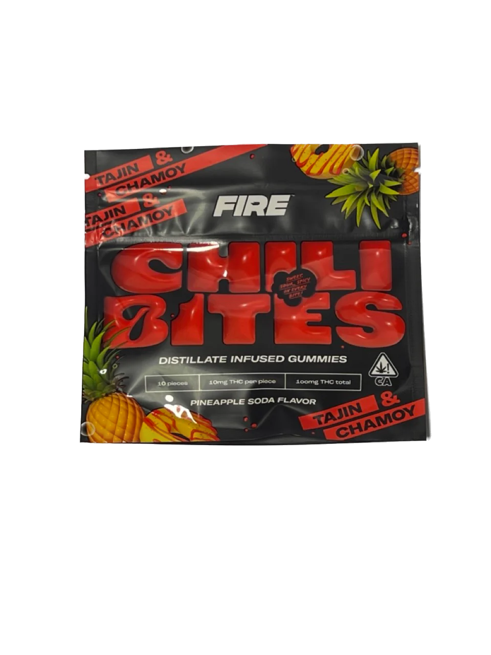 Fire Chili Bites Gummy Edibles – 100mg – Tajin & Chamoy – Pineapple Soda - Barewoods